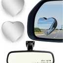 2 Pcs Mother's Day Blind Spot Mirrors with Drive Safe Stickers Gifts Cars Heart Shaped Blind Spot Angle Removable Wide Adjustable Angle Convex Rear View Mirror Accessories