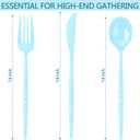 LIYH 150 Pcs Baby Blue Plastic Cutlery Sets - Light Blue Plastic Silverware Heavyduty, Disposable Utensil Sets, 50 of Each Forks, Knives & Spoons Flatware Set for Party Birthday