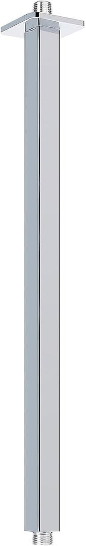 HarJue Ceiling Mounted Shower Arm, Rain Shower Square Extension Arm with Flange and Teflon Tape Stainless Steel Ceiling Mount Shower Extender (24 Inch, Chrome)