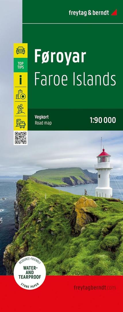 Faroe Islands 1:90,000 Road Map