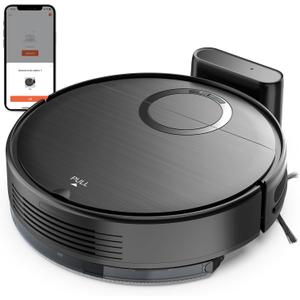 Robot Vacuum, 2 in 1 Robot Vacuum and Mop Combo for Pet Owners: Strong Suction, Anti-Tangle Brushless Inlet, Picks Up Dog & Cat Hair, Wet Mopping Removes Paw Prints, Auto-Recharge with Schedule
