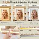 White Small Vanity Desk with Mirror and 3 Adjustable Light Modes, 31.5" D x 15.7" W x 50.8" H