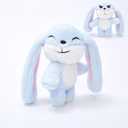 Bunny Plush Toy Stuffed Animal Funny Rotating Head Rabbit Plush Pillows Toy Cute Sensory Soft Stuffed Animals Doll That Show Your Mood Stuffed Bunny For Easter Christmas Birthday Gift11in(Blue)