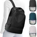 Gym Backpack for Women, Gym Bag with Shoe Compartment, Water Resistant Lightweight Sports Yoga Travel Backpack with Wet Pocket,Cheer Backpack,Black