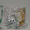 GIGICICI 15.7x8.7-Inch Mosaic Deer Head Wall Decor, Artistic Faux Resin Animal Head Wall Sculptures Decor Hanging Decoration for Living Room Bedroom Kitchen Gift, Black-White