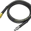 POHIR Pressure Washer Whip Hose - 10 FT, 4200PSI, Replacement Hose Reel Connector, Short Power Washer Hose with 3/8'' Quick Connect, Steel Wire Braid Pressure Hose