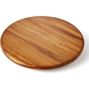 Acacia Wood Lazy Susan Wood Turntable Tray Cabinet Organizer, 16"