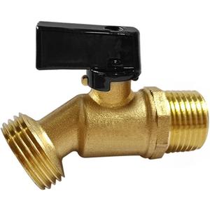 Uenede Brass Garden Hose Bibb Valve, 1/2" NPT MIP Male Inlet to 3/4" GHT Male Outlet, Faucets Spigot with Quarter Turn Ball Valve