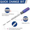 WORKPRO 11-in-1 Screwdriver/Nut Driver Set Tool Comfort Grip, All in One Multi-bit, Portable Screw-driver, 8 Bits (Philips/Slotted/Torx/Square), 3 Nut Driver Sizes