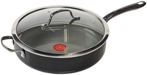 T-Fal Preserve Ceramic Nonstick Saute Pan with Lid 5.5 Qt, Oven and Broiler Safe up to 350°F Cookware, Frying Pan, Stay-Cool Handle, Skillet Pots and Pans, Black