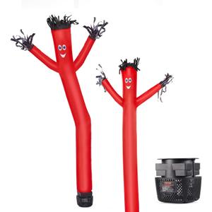 VEVOR Inflatable Tube Man Set, 6 ft Tall, Wacky Waving Inflatable Dancing Tube Guy with 1/15 HP Blower, PP Shell IPX3 Waterproof Blower Fan, for Outdoor Advertising Business Store Party (Red+Red)