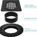 4 Inch Drain Grate Kit Compatible with Schluter Kerdi-Drain Flange Square Shower Floor Drain SS304 Stainless Steel and ABS Material - CUPC Certification, Matte Black