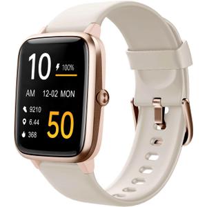 Fitness Tracker Fitness Watches for Women Men (Make/Answer Calls), 1.85" Smart Watch for iPhone/Android Phones, Heart Rate/Sleep Monitor Steps Tracker Watch Pedometer IP68 Waterproof (Starlight)