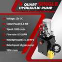 Nakkaa 12V DC Hydraulic Power Device 8 Quart Single Acting Hydraulic Dump Trailer Pump for Lifting and Lowering Dump Trailer Trucks