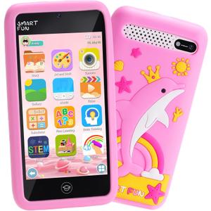 Kids Smart Phone Toys with 3.97" Touchscreen, Birthday Gifts for Kids Ages 3-12, Toddler Learning Cell Phone with Games & Dual Camera, Girls Phone Toys for Age 3 4 5 6 7 8 9 Years Old