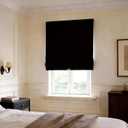 Blackout Roman Shades Cordless for Windows, Pull Down Window Shades Blinds with Heavy 430GSM Chenille & White Backing & Thermal Insulated & Hidden Cords, 34x64 Inches (Mottled Black)