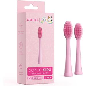Ordo Squishmallows 2 Replacement Brush Heads for Battery Toothbrush, Soft Bristles, Gift for Kids Aged 4 Years and Up, Auggie