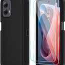 Qinmay Phone Case for Motorola Moto G Power 5G 2024 Case with HD Screen Protector, Heavy Duty Shockproof & Cover Phone Case for Moto G Power 2024,Black