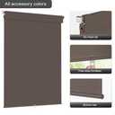 LazBlinds No Drill Blackout Roller Shades, 29" W x 48" H, Dark Coffee