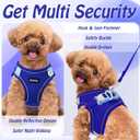AIITLE Step in Dog Harness and Leash Set - No Pull Escape Proof Vest Harnesses with Soft Mesh and Reflective Bands, Adjustable Pet Outdoor Harnesses for Medium Dogs Royal Blue M