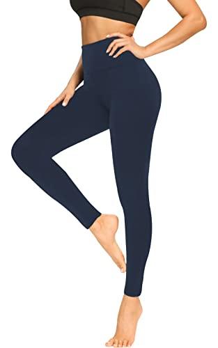 FULLSOFT Buttery Soft Leggings for Women - High Waisted Tummy Control No See Through Workout Clothes for Women Yoga Outfits Cycling Tights Pants for Women Girls Fall Winter(Navy Blue,Small-Medium)