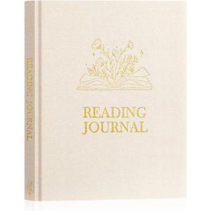 Lanpn Reading Book Journal for Book Lovers Readers, 158 Pages Linen Hardcover Books Tracker with 52 Reviews, 9.3" x 7.7" Read Log Notebook Bookish Gifts (Beige)