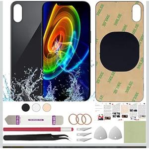 ReuWeu Rear Back Cover Glass Replacement Compatible with iPhone Xs Max 6.5" + Professional Tools (Space Gray)