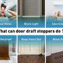 Door Draft Stopper, 32Ft Cuttable Door Sweep for Exterior Interior Doors,Weather Stripping, Block Draft Dust, Noise Insulation,Draft Guard 2" W x 32' L