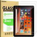 GOZOPO 2-Pack Screen Protector for Amazon Fire HD 10 (2023/2021, 13th/11th Generation) Kids/Plus/Kids Pro 10.1 inch Tablet, 9H Hardness Tempered Glass Guard, Anti-Scratch, Bubble-Free, Ultra HD Clear