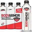 BODYARMOR SportWater Alkaline Water, Superior Hydration, High Alkaline Water pH 9+, Electrolytes, Perfect for your Active Lifestyle, 1 Liter (Pack of 6)