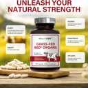 Beef Organs Supplement, Grass Fed Beef Liver, Kidney, Heart, Pancreas, Lung, Spleen, Bone, Total Body Wellness & Performance, Non-GMO, Gluten-Free, 120 Count