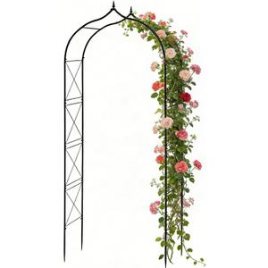 Garden Arbor 8Ft Arch Trellis for Climbing Plants Heavy Duty Thickened Metal Frame Trellises Yard Outdoor Backdrop Stand Party Event Decoration