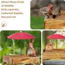 Ground Bird Feeder for Outdoors Bird&Squirrel Feeder Wooden Chicken Picnic Table Platform Feeder Wild Bird Feed Crow Feeder for Outside with 5 LBS Capacity (Brown)