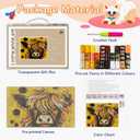 Highland Cow & Sunflowers Latch Hook Kits Rug DIY Cushion Tapestry Making Crochet Hook Mat Making Kits Color Preprinted Pattern Canvas DIY Carpet Needlework Crochet Kits 52x38cm (d99-114)