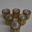 Gold Vintage Ribbed Glass Tealight Votive Candle Holders by Kate Aspen (Set of 6), Fall Decor, Boho Decor, Shelf Decoration | Perfect Hostess Gift or Home Decor (One Size)