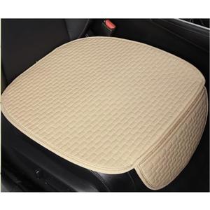Yourkar 2PCS Car Seat Bottom Cover Pad, Breathable Auto Front Seat Button Cushion Mat with Pocket, Soft Comfortable Vehicle Seat Protector Pad, Universal Truck SUV Car Accessories (Beige)