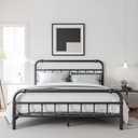 BOSRII Queen Size Bed Frame with Headboard and Footboard, 18 Inches High, 3500 Pounds Heavy Duty Metal Slats Support for Mattress, No Box Spring Needed, Noise-Free, Black