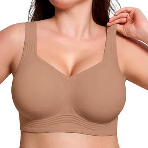 ProKloud Jelly Bras for Women No Underwire Wireless Bra with Support and Lift Full Coverage Plus Size Comfy Seamless Bra, Medium