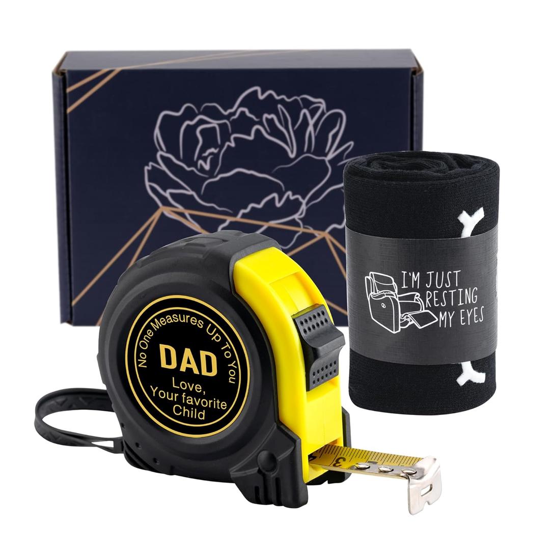 Dad Tape Measure Gifts from Daughter Son Kid Fathers Day Gift Father Stepfather Grandpa Papa Birthday Christmas Gifts Set No One Will Measure Up to You Tape 16 FT (Dad Love)