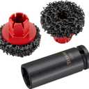 Titan 51798 Wheel Hub Cleaning Kit, Includes 1/2-Inch Drive Impact Socket & Brake Disc Cleaning Pads
