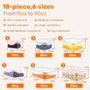 36 Piece Airtight Food Storage Containers,BPA-Free Plastic Jars with Lids, Stackable & Leakproof for Kitchen Pantry Fridg, Perfect for Snacks Cereal Flour Meal Prep (6 Size, 36 pcs)
