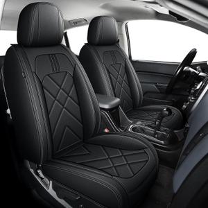 AOMSAZTO Seat Covers Chevy Colorado: Full Set Custom Fit for 2023 2024 2025 Chevrolet Colorado Crew Cab Z71 LT ZR2 Breathable Leather Truck Car Seat Protector (Black)