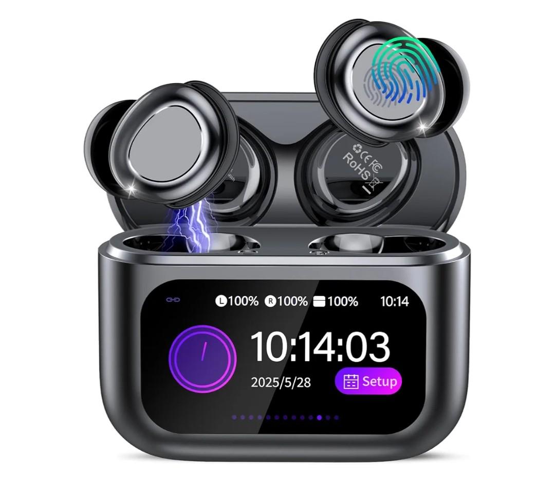 Sleep Earbuds Bluetooth 5.4 in Ear Touch Screen Sleep Headphones, Small Design Mini Sleep Earbuds for Side Sleepers with Sleep Mode, 48H Playtime Sleep Earphones Clear Calls, Carbonblack