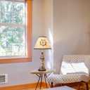 Meefad Lighthouse Table Lamp, Nautical Theme Night Light, Kids Bedside Lamp with Fabric Shade for Bedroom Office Nightstand
