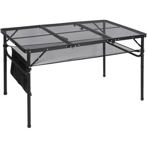 RedSwing Folding Grill Table, Lightweight Portable Grill Stand Table for Outdoor Camping Picnic BBQ, Adjustable Height, 48''x24''x16/28'', Black