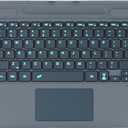 Keyboard for Microsoft Surface Pro Copilot+ (11th Edition) / Pro 11 / Pro 10/9 / 8 / X, 13 inch, Detachable Type Cover with Touchpad, 7-Color Backlit & Pen Holder (Gray)