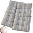 FUNHOME Outdoor High Back Chair Cushions Set of 2,Reversible Lawn Chair Cushion 44 x22 inch,Water Resistant Tufted Adirondack Chair Cushion,for Garden Rocking Chair,Patio Furniture(Gray Stripe), Seat:22"x20"x4",Back:22"x24"x4"