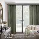 Sage Green Pinch Pleated Linen Curtains 84 Inches Long for Living Room Bedroom with Rings Hooks Clips Back Tab Semi Sheer Curtains Light Filtering Boho Farmhouse Drapes Light Green, 40"W x 84"L