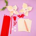 50pcs DIY Paper Pinwheels for Kids, Paper Pinwheels Bulk Blank Plastic Windmills Pinwheel Crafts for Kids Home Fun Graffiti Summer Activities Group Daycare School