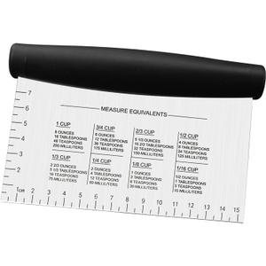 Stainless Steel Dough Bench Scraper & Chopper, Pastry Cutter for Kitchen (1 Pack, Black)